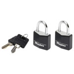 Master Lock 9120EURTBLK Alu Black Vinyl Cover 20mm Padlock 3-Pin - KA x 2