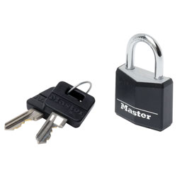 Master Lock 9130EURDBLK Aluminium Black Vinyl Cover 30mm Padlock 4-Pin