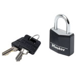 Master Lock 9130EURDBLK Aluminium Black Vinyl Cover 30mm Padlock 4-Pin