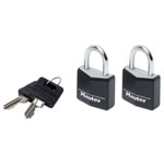 Master Lock 9130EURTBLK Alu Black Vinyl Cover 30mm Padlock 4-Pin - KA x 2