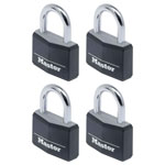 Master Lock 9140EURQBLKNOP Alu Black Vinyl Cover 40mm Padlock 4-Pin - KA x 4