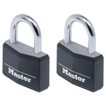 Master Lock 9140EURTBLK Alu Black Vinyl Cover 40mm Padlock 4-Pin - KA x 2