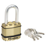 Master Lock M1BEURDLF Excell™ Brass Finish 45mm Padlock 4-Pin - 38mm Shackle