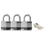 Master Lock M1EURTRI Excell™ Laminated Steel 45mm Padlock - 24mm Shackle -KA x 3