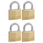 Master Lock 140EURQNOP Solid Brass 40mm Padlock 4-Pin - Keyed Alike x 4