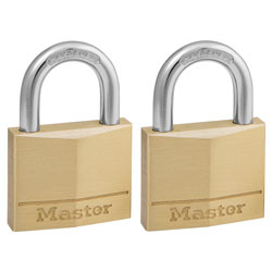 Master Lock 140EURT Solid Brass 40mm Padlock 4-Pin - Keyed Alike x 2