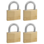 Master Lock 150EURQNOP Solid Brass 50mm Padlock 5-Pin - Keyed Alike x 4