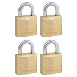 Master Lock 120EURQNOP Solid Brass 20mm Padlock 3-Pin - Keyed Alike x 4