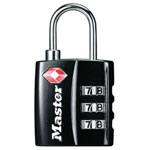 Master Lock 4680EURDBLK TSA 3-Digit Combination Black Finish 30mm Padlock
