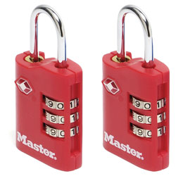 Master Lock 4686EURT TSA 3-Digit Combination Zinc 30mm Padlock x 2