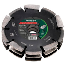 Metabo 628299000 3 Row Pro UP Universal Wall Chaser Blade 125 x 28.5 x 22.23mm