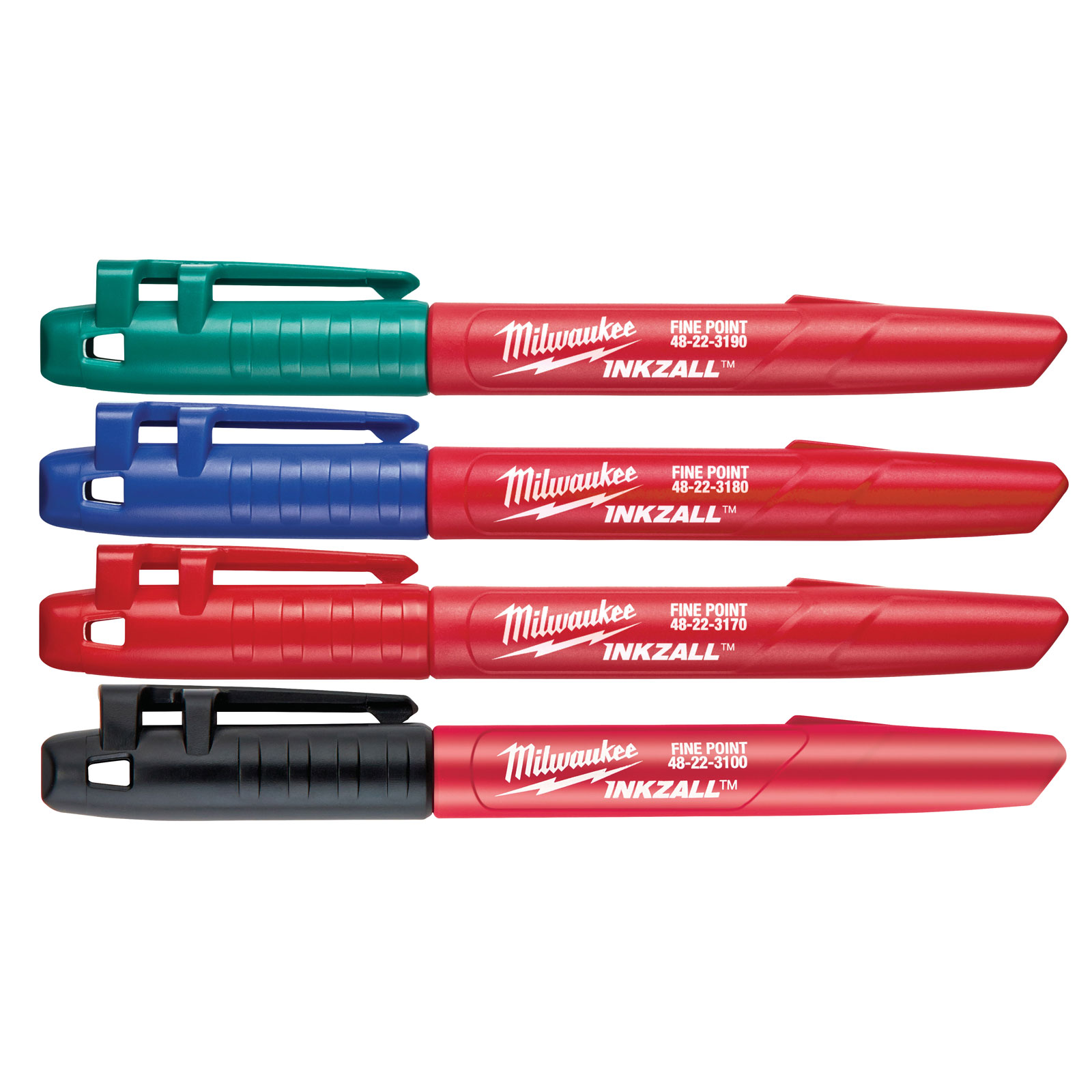 Milwaukee 48223106 INKZALL™ Fine Tip Marker Assorted Colours (Pack