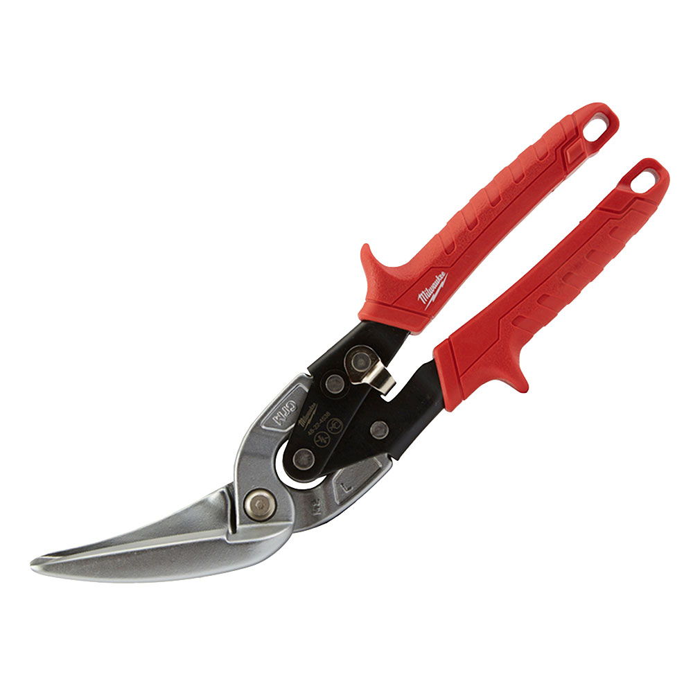 Milwaukee 48224538 Offset Metal Aviation Snips Left Extra Long Straight Cut