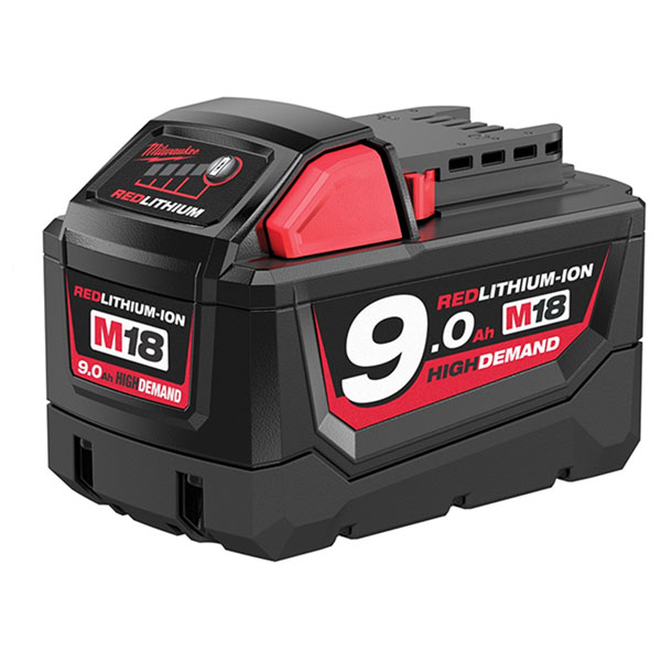 Milwaukee 4932451245 M18 B9 REDLITHIUM ION Slide Battery Pack 18V 9.0Ah Li ion Rapid Electronics