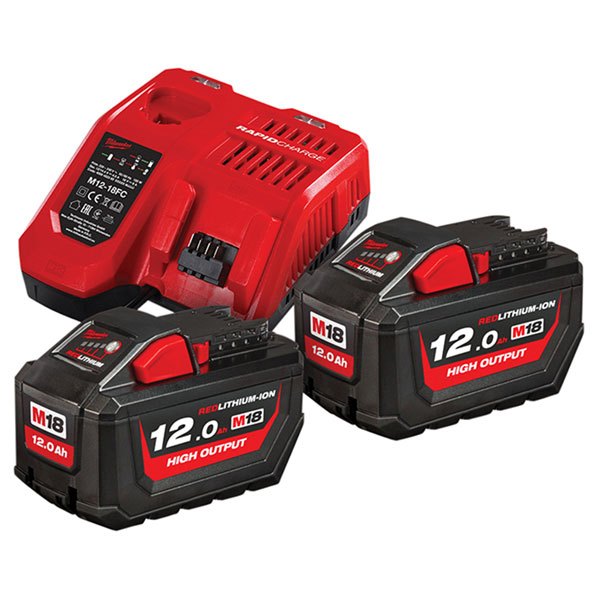 Milwaukee 4933464261 M18 HNRG Battery Twin Pack 18V 12.0Ah | Rapid Online