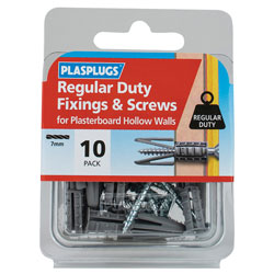 Plasplugs HWRS010 Regular-Duty Fixings & Screws Pack of 10