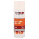 PlastiKote 440.0071010.076 Trade Quick Dry Acrylic Spray Paint Matt White 400ml