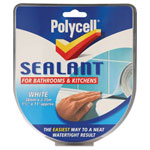 Polycell 6033785 Sealant Strip Kitchen / Bathroom White 41mm