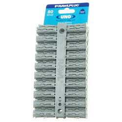 Rawlplug R-U1-GRY-80-C Grey UNO® Plugs 10 x 36mm (Card 80)