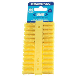 Rawlplug R-U1-YEL-96-C Yellow UNO® Plugs 5 x 24mm (Card 96)