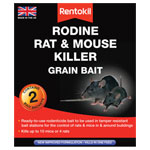 Rentokil PSMR11 Rodine Rat & Mouse Killer Grain Bait (Sachets 2)