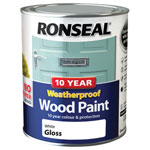 Ronseal 38773 10 Year Weatherproof Wood Paint White Gloss 750ml