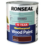 Ronseal 38774 10 Year Weatherproof Wood Paint Dark Oak Gloss 750ml