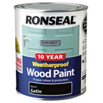 Ronseal 38786 10 Year Weatherproof Wood Paint Black Satin 750ml