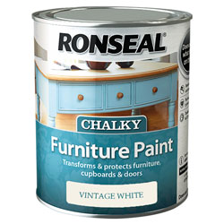 Ronseal 37482 Chalky Furniture Paint Vintage White 750ml