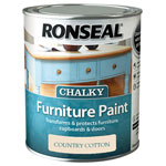 Ronseal 37483 Chalky Furniture Paint Country Cream 750ml