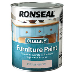 Ronseal 37484 Chalky Furniture Paint English Rose 750ml