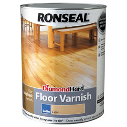 Ronseal 33608 Diamond Hard Floor Varnish Satin 5 litre