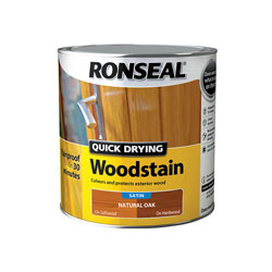 Ronseal 36947 Quick Drying Woodstain Satin Natural Oak 2.5 litre