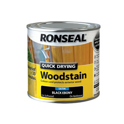 Ronseal 36951 Quick Drying Woodstain Satin Ebony 250ml