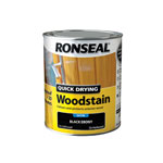 Ronseal 36952 Quick Drying Woodstain Satin Ebony 750ml