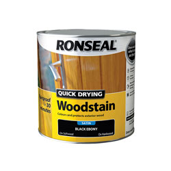 Ronseal 36953 Quick Drying Woodstain Satin Ebony 2.5 litre