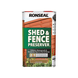 Ronseal 37649 Shed & Fence Preserver Light Brown 5 litre