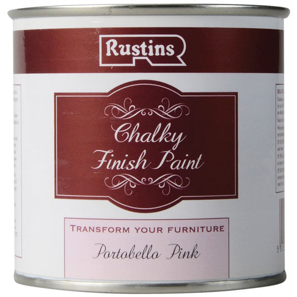 Rustins CHAPP250 Chalky Finish Paint Portobello Pink 250ml