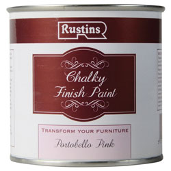 Rustins CHAPP250 Chalky Finish Paint Portobello Pink 250ml