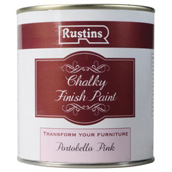 Rustins CHAPP500 Chalky Finish Paint Portobello Pink 500ml