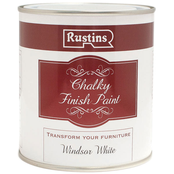 Rustins CHAPW250 Chalky Finish Paint Windsor White 250ml