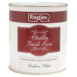 Rustins CHAPW250 Chalky Finish Paint Windsor White 250ml