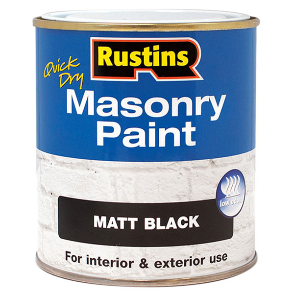 Rustins MASPB250 Quick Dry Masonry Paint Matt Black 250ml