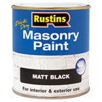 Rustins MASPB500 Quick Dry Masonry Paint Matt Black 500ml