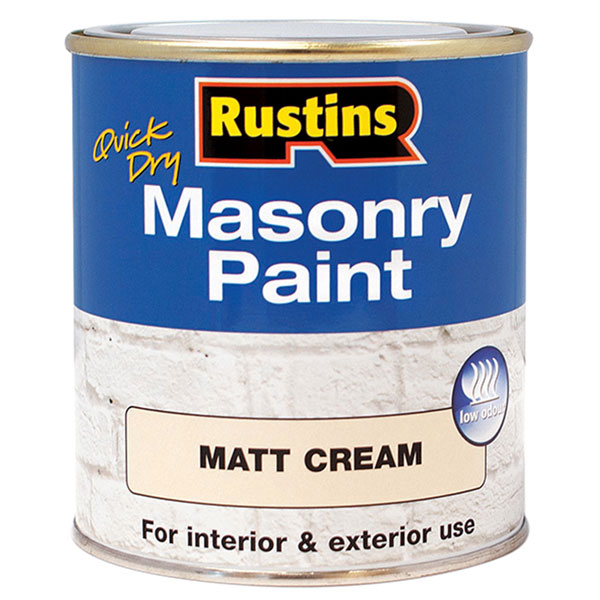 Rustins MASPC250 Quick Dry Masonry Paint Matt Cream 250ml