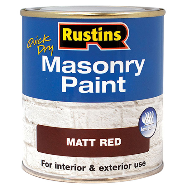 Rustins MASPR250 Quick Dry Masonry Paint Matt Red 250ml