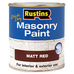 Rustins MASPR250 Quick Dry Masonry Paint Matt Red 250ml