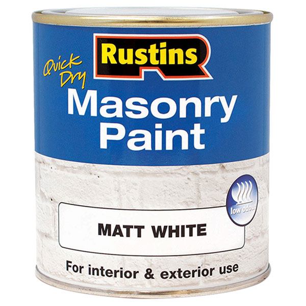 Rustins MASPW250 Quick Dry Masonry Paint Matt White 250ml