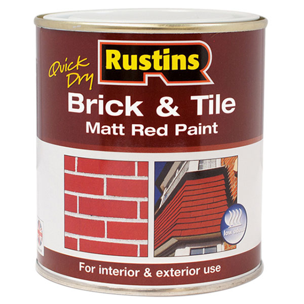 Rustins BRITW1000 Quick Dry Brick &amp; Tile Paint Matt Red 1 litre