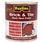 Rustins BRITW500 Quick Dry Brick & Tile Paint Matt Red 500ml